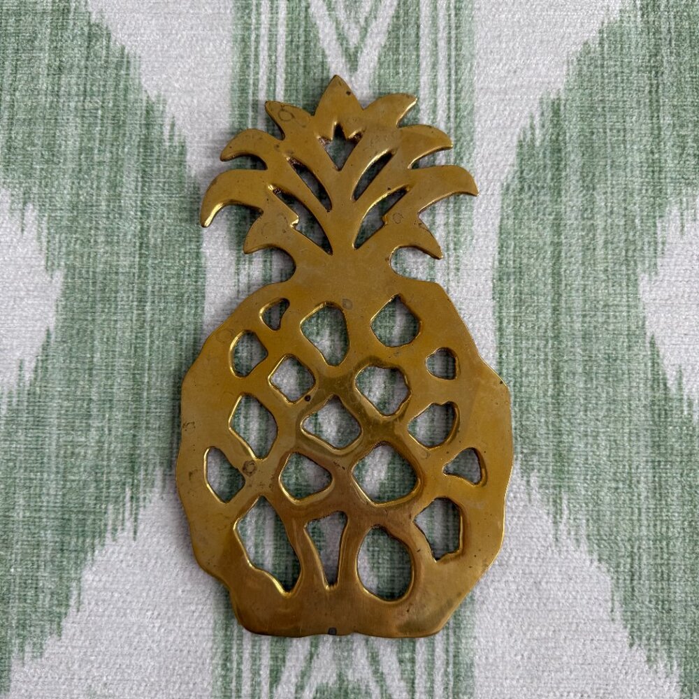 Vintage Pineapple Brass Trivet - Picture 2 of 3